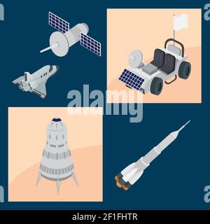 space five icons Stock Vector