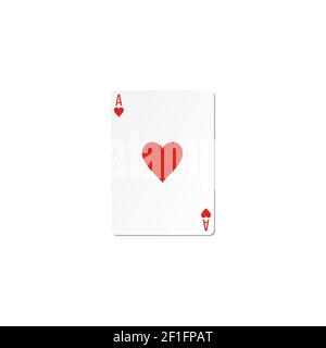 hearts ace playing card. vector illustration. Stock Vector