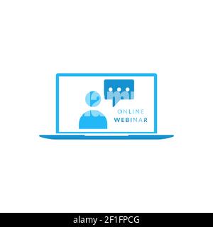 online webinars on laptops. vector illustration. Stock Vector