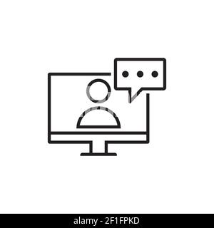 line icon online icon vector illustration. isolated on white background. Stock Vector
