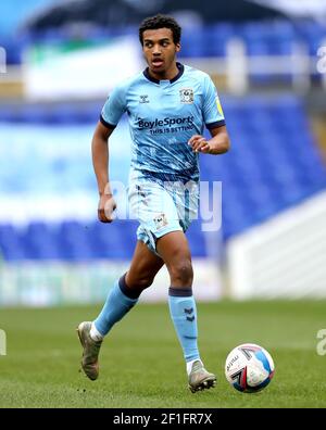 Coventry City's Sam McCallum during the Sky Bet Championship match at St. Andrew's Trillion Trophy Stadium, Birmingham. Picture date: Saturday March 6, 2021. Stock Photo