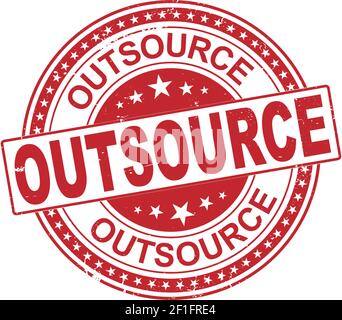 Grunge rubber stamp with word Outsource,vector illustration Stock Vector