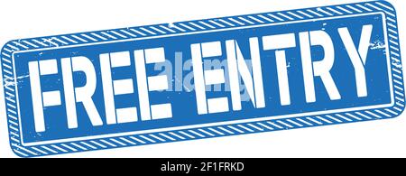 Free entry square stamp text on white Stock Vector