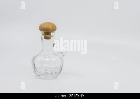 Empty oil bottle isolated on white background Stock Photo
