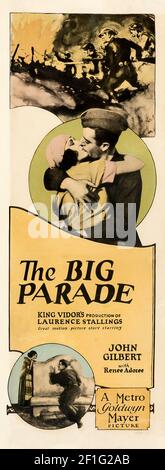 Movie poster: The Big Parade is a 1925 American silent war drama film directed by King Vidor, starring John Gilbert, Renée Adorée, Hobart Bosworth... Stock Photo