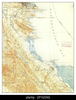 San Mateo, California, map 1899, 1:62500, United States of America by Timeless Maps, data U.S. Geological Survey Stock Photo