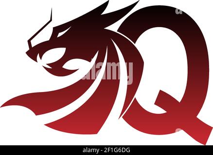 Letter Q logo icon with dragon design vector illustration Stock Vector