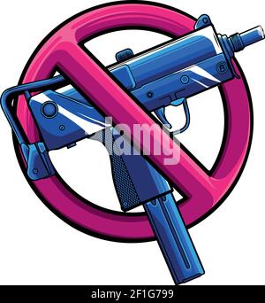 vector illustration no guns or firearms allowed Stock Vector