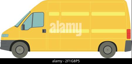 Large yellow van on a white background - Vector illustration Stock ...