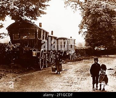 Gypsy caravans, Victorian period Stock Photo