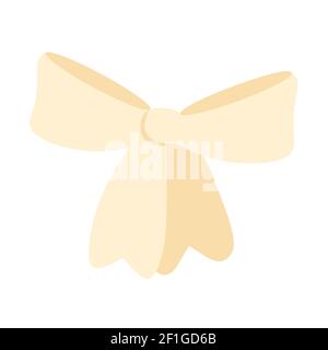 Simple pastel colored bow, hair accessory vector illustration for holiday events design, for birthday, greeting cards, banners Stock Vector