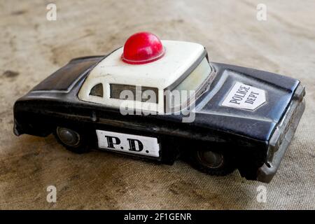American Police vehicle, vintage collection toy made in China, France Stock Photo