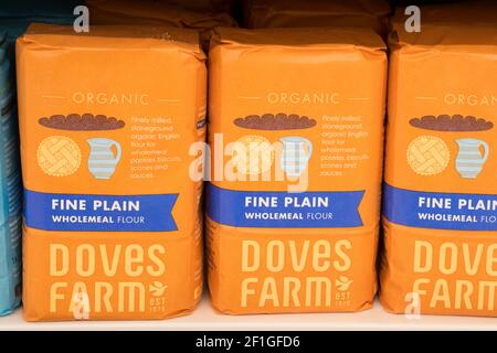 Doves Farm Organic Wholemeal Flour Stock Photo