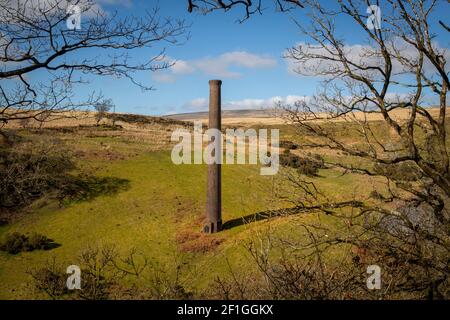 Henllys Lime Kilns chimney stack Stock Photo