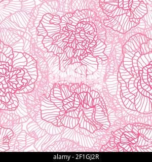 Seamless pattern with linear roses. Stock Vector