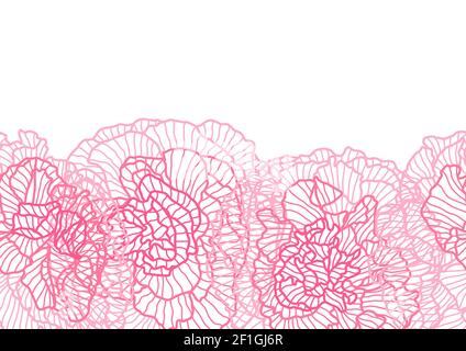 Seamless pattern with linear roses. Stock Vector