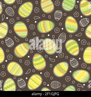 Seamless pattern with easter eggs. Stock Vector