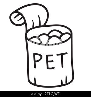 Isolated on white background.Domestic dog food. Stock Vector