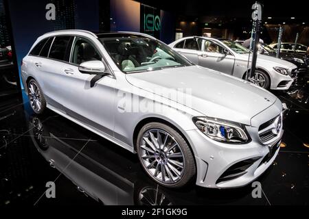 Mercedes-Benz C-Class C 300de station wagon car at the Paris Motor Show in Expo Porte de Versailles. France - October 3, 2018 Stock Photo