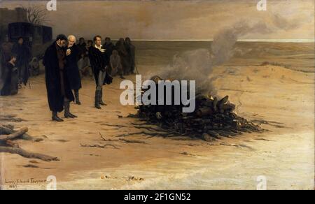 Louis Edouard Fournier - The Funeral of Shelley Stock Photo