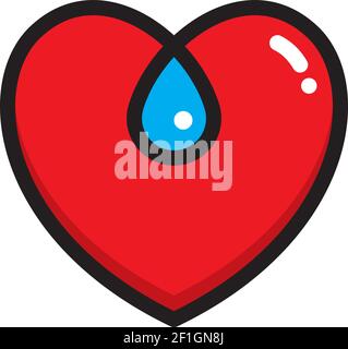 Heart Entwined With Tear Drop Symbol Heavy Outline Vector Illustration Of Heart Shape Combined With Tear Drop To Symbolize Heartache Or Lost Love Stock Vector Image Art Alamy