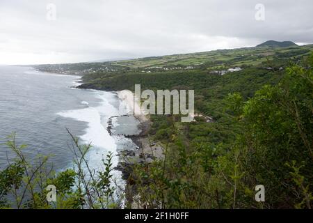 beautiful beach Grande Anse - Travelling on La Réunion Island Stock Photo