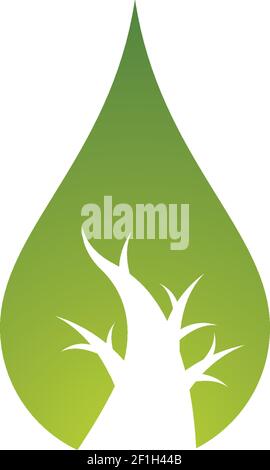 Green drop logo template vector icon illustration design Stock Vector