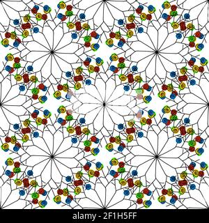 Vector seamless background, multi-colored curls. Stock Photo