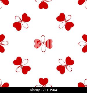 Seamless pattern with butterfly, hearts. Cute seamless. Stock Photo