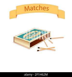 Matchboxes and matches Stock Photo