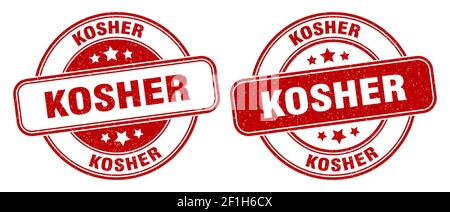 kosher stamp. kosher sign. round grunge label Stock Vector