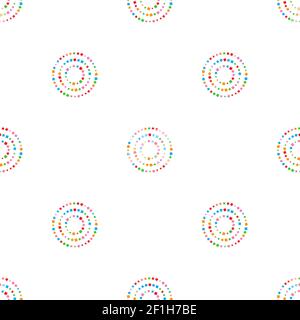 Colorful seamless circles pattern on white background Stock Photo