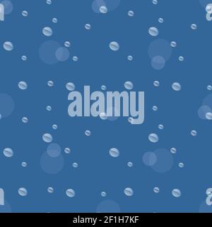 Seamless pattern of droplets on a blue background Stock Photo