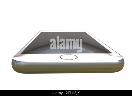 New realistic mobile phone smartphone collection iphon with blank screen isolated on white background. 3d illustration Stock Photo