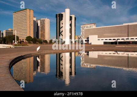 BRASILIA, BRAZIL - JUNE 6. 2015: Buildings of South Banking Sector. All the buildings of the complex are own by national banks of Brazil. Stock Photo