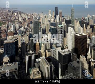 Chicago, Illinois, USA and Lake Michigan Stock Photo