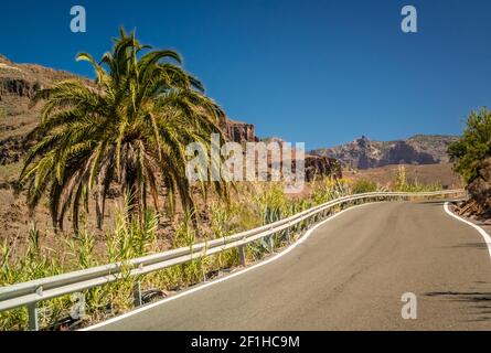 Road through the stunning Gran Canaria landscape Stock Photo