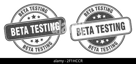 beta testing stamp. beta testing sign. round grunge label Stock Vector