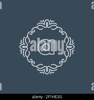 Elegant Circular Mandala Frame with a letter Stock Vector