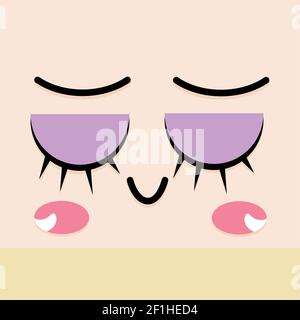 Sleeping facial expression Stock Vector