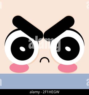 Angry facial expression Stock Vector