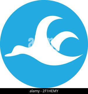 Duck logo template vector icon illustration design Stock Vector