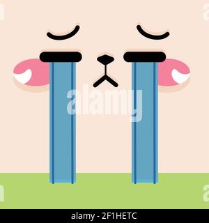 Crying facial expression Stock Vector