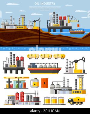 Set of oil industry objects illustration Stock Vector Image & Art - Alamy
