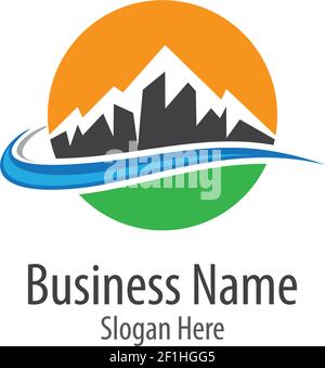 Mountain logo template vector icon illustration design Stock Vector