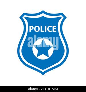 police badge icon on white background. police sign. police shield symbol. flat style. Stock Photo