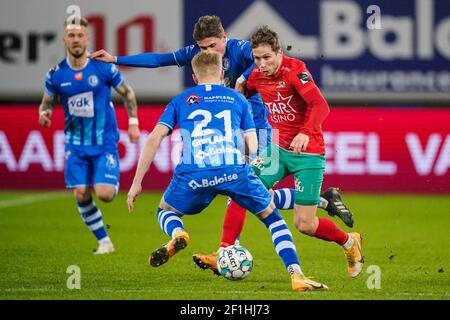 Gent Belgium March 8 Alessio Castro Montes Of Kaa Gent And Andrew Hjulsager Of Kv Oostende During The Jupiler Pro League Match Between Kaa Gent An Stock Photo Alamy