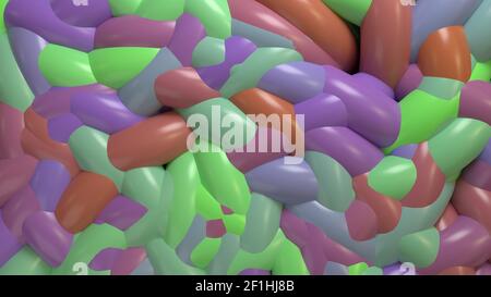 Abstract color pastel pipes random set 3d illustration Stock Photo