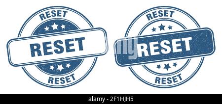 reset stamp. reset sign. round grunge label Stock Vector