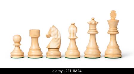 Wooden chess pieces Stock Photo